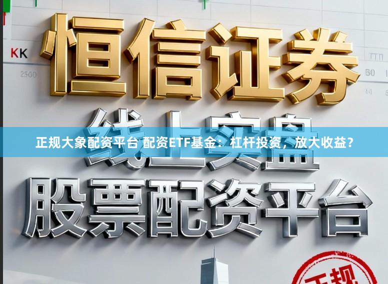 正规大象配资平台 配资ETF基金：杠杆投资，放大收益？